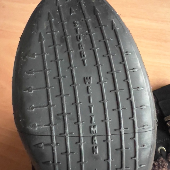 Stuart Weitzman lace/zip up faux fur shearling black suede boots 7.5 buckle EUC - Picture 11 of 11